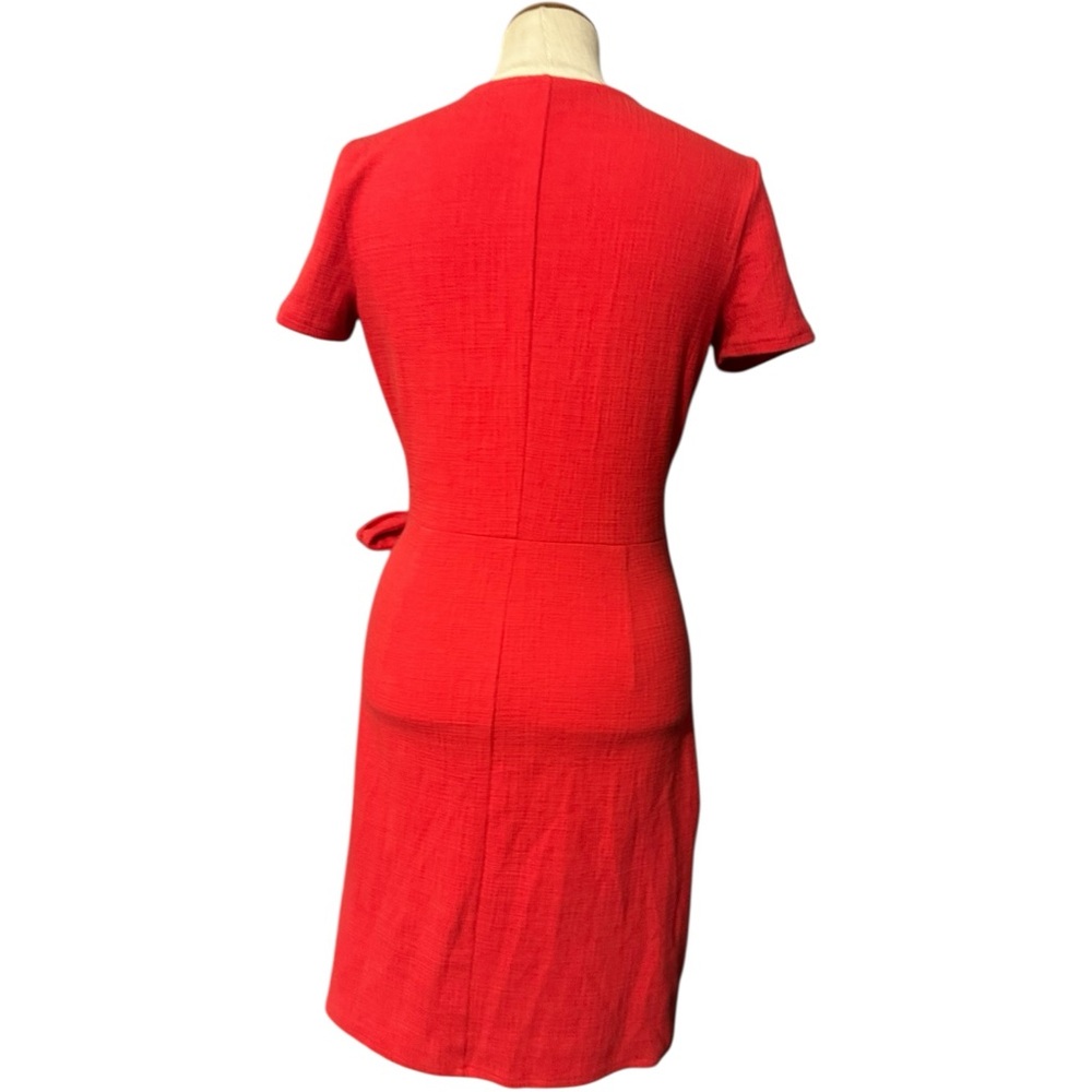 J.Crew Factory Faux Wrap Dress Red XXS - Picture 5 of 6